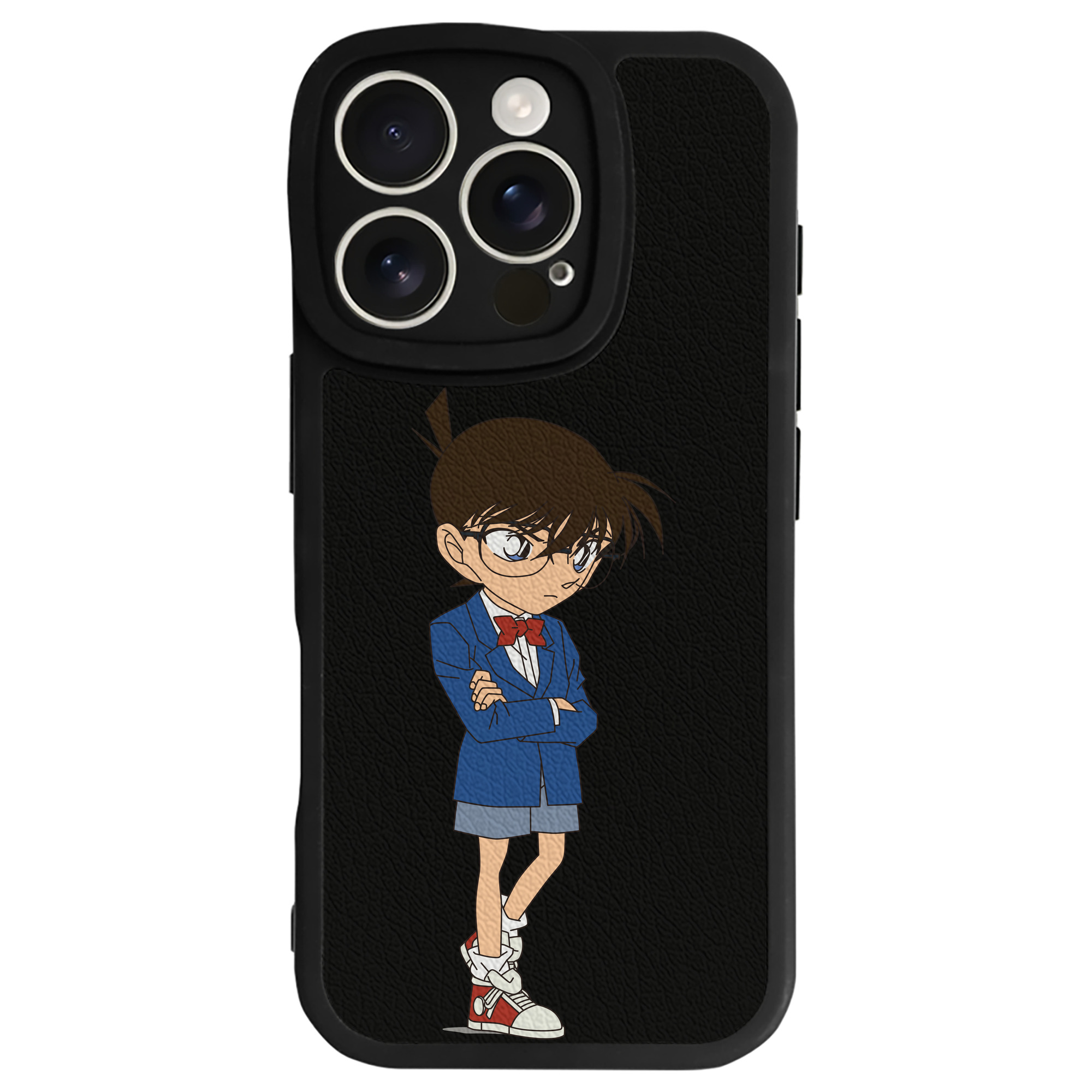 （画像用） 名探偵コナン 江戸川 コナン Detective Conan Conan Edogawa 【iPhone 16シリーズ対応】シリコンスマホケース（レザー調） 材質：シリコン